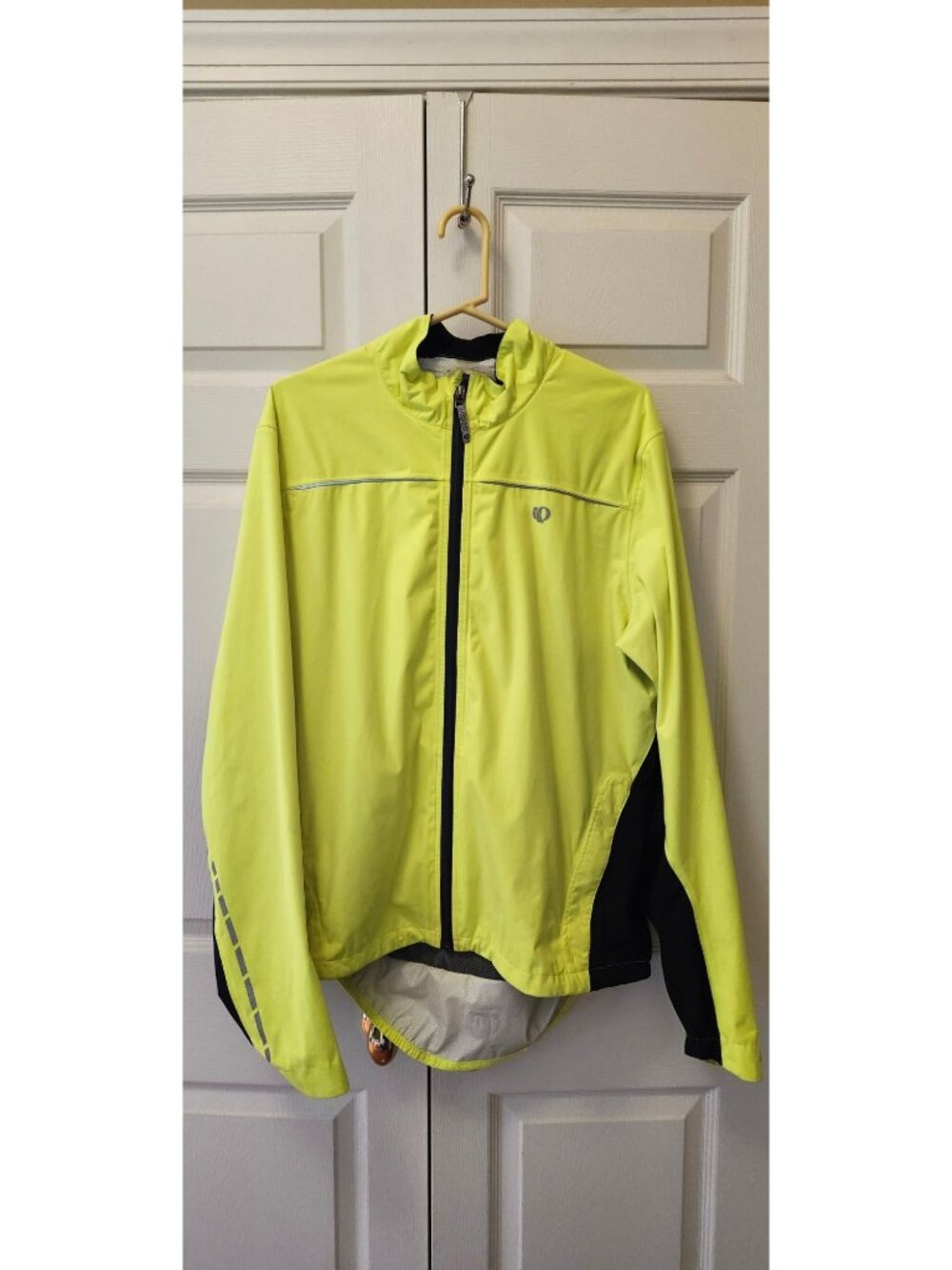 Men Pearl Izumi IQ Select Series Bright Yellow Cycling Jacket Hooded Size XL